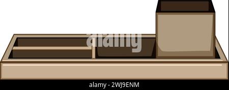 Papier Schreibtisch Organizer Cartoon Vektor Illustration Stock Vektor