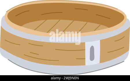 Korb Bambus Dampfer Cartoon Vektor Illustration Stock Vektor