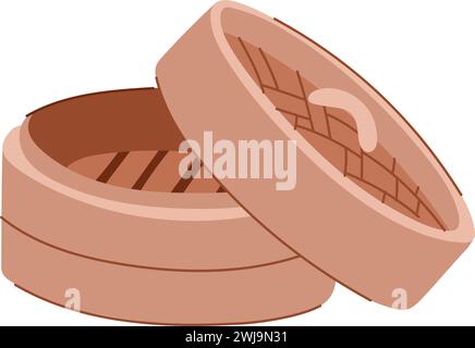 dragon Bambus Dampfer Cartoon Vektor Illustration Stock Vektor