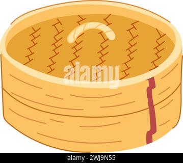 festival Bambus Dampfer Cartoon Vektor Illustration Stock Vektor