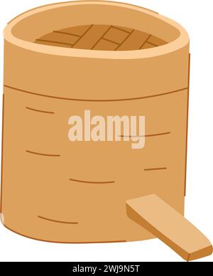 bao Bambus Dampfer Cartoon Vektor Illustration Stock Vektor