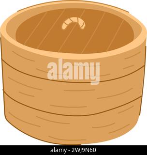 Boot Bambus Dampfer Cartoon Vektor Illustration Stock Vektor