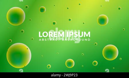 Realistische Illustration von sprudelnden Fluiden mit grüner gelber Farbverlaufsfarbe Stock Vektor