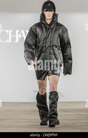 Februar 2024 - New York, USA - Charms X Concept Korea Herbst Winter 2024 Runway auf der New York Fashion Week. Foto: Rudy K Stockfoto