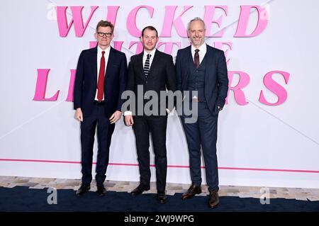 Graham Broadbent, Jonny Sweet und Ed Sinclair bei der Premiere des Kinofilms Wicked Little Letters / kleine schmutzige Briefe im Odeon Leicester Square. London, 13.02.2024 *** Graham Broadbent, Jonny Sweet und Ed Sinclair bei der Premiere des Spielfilms Wicked Little Letters Little Dirty Letters am Odeon Leicester Square London, 13 02 2024 Foto:XS.xVasx/xFuturexImagex Letters 4221 Stockfoto