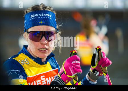 Elvira Oeberg aus Schweden war beim offiziellen Training für die BMW IBU WM Biathlon 2024 in Nove Mesto na Morave im Einsatz. (Foto: Igor Stan?ík/SOPA Images/SIPA USA) Credit: SIPA USA/Alamy Live News Stockfoto