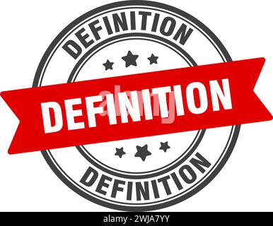 Definitionsstempel. Definition rundes Zeichen. Etikett auf transparentem Hintergrund Stock Vektor