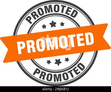 Hochgestufter Stempel. Runder Werbespot. Etikett auf transparentem Hintergrund Stock Vektor