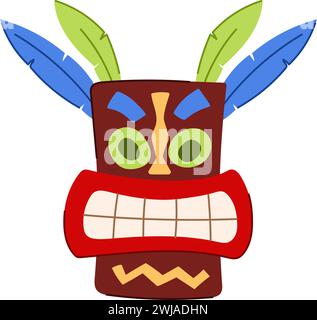 afrikanische Tiki Maske Cartoon Vektor Illustration Stock Vektor