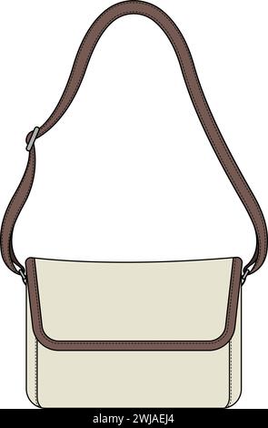 Illustration der Schultertasche Vektor-Vorlage Stock Vektor