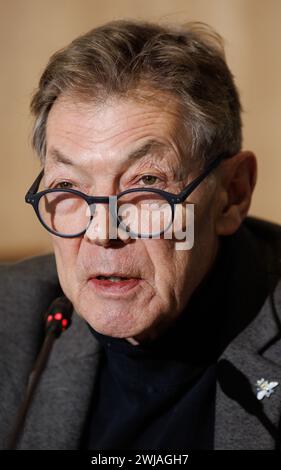 Brüssel, Belgien Februar 2024. UVCW-Vorsitzender Luc Vandormael, ein Bild von einer Pressekonferenz, um das gemeinsame Memorandum der belgischen Wohlfahrtszentren OCMW-CPAS am Mittwoch, den 14. Februar 2024 in Brüssel zu präsentieren. Der flämische, wallonische und Brüsseler Städteverband hat verschiedene Vorschläge für die Bundesregierung zur Armutsbekämpfung ausgearbeitet. BELGA FOTO BENOIT DOPPAGNE Credit: Belga News Agency/Alamy Live News Stockfoto