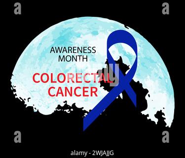 Nationaler kolorektaler Krebsbewußtsein-Monatsvektor. Stock Vektor