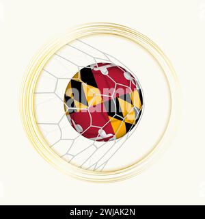 Maryland Tor, abstraktes Fußballsymbol mit Illustration des Maryland-Balls im Fußballnetz. Vektor-Sport-Illustration. Stock Vektor