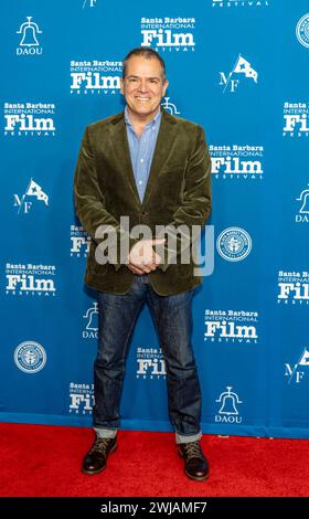 Santa Barbara, USA. Februar 2024. Red Carpet Arrivals, Schriftsteller Dave Hemingson (DIE HOLDOVERS). Das 39. Santa Barbara International Film Festival „Writers Panel“ im Arlington Theatre in Santa Barbara, KALIFORNIEN am 13. Februar 2024. (Foto: Rod Rolle/SIPA USA) Credit: SIPA USA/Alamy Live News Stockfoto