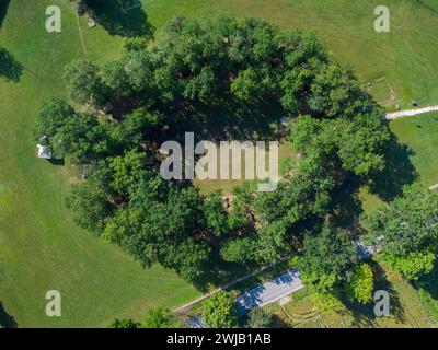 Urbisaglia (Italien, Marken, Provinz Macerata), archäologisches Gebiet von Urbs Salvia (Amphitheater) Stockfoto