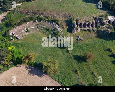 Otricoli (Italien, Umbrien, Provinz Terni), archäologisches Gebiet von Ocriculum, Theater und Großbauten Stockfoto