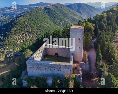 Assisi (Italien, Umbrien, Provinz Perugia), die Rocca Minore Stockfoto