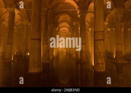 Cisterna Basilica, auch bekannt als Yerebatan Sarnici. Reise nach Istanbul Hintergrundfoto. Istanbul Turkiye - 8.3.2022 Stockfoto