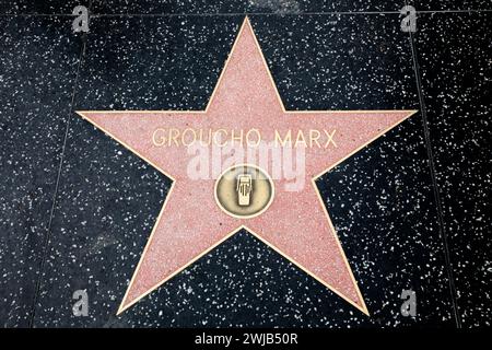 Groucho Marx's Star am Hollywood Walk of Fame, Kalifornien, USA Stockfoto