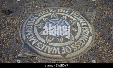 Ein wunderschöner Metallschacht auf der Straße von Hyde Park. Stockfoto