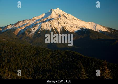 Mt Jefferson von Triangulation Peak, Mt Jefferson Wildnis, Willamette National Forest, Oregon Stockfoto