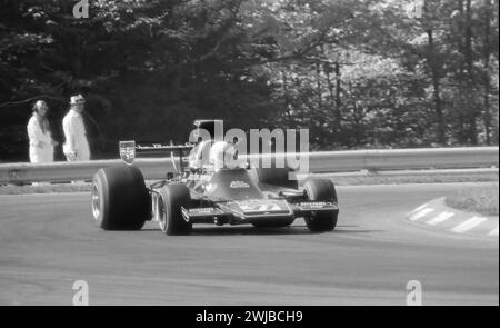 Tim Schenken in einem John Player Team Lotus 76 beim Watkins Glen F1 Grand Prix 1974, startete 27., disqualifiziert Stockfoto