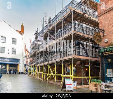 Das Cardinals hat Pub und Restaurant wird renoviert, High Street, Lincoln City, Lincolnshire, England, UK Stockfoto