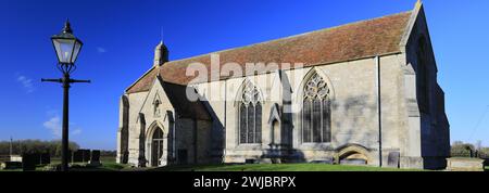 Blick auf die St. Mary All Saints Kirche, South Kyme Village, North Kesteven District in Lincolnshire, England. Stockfoto