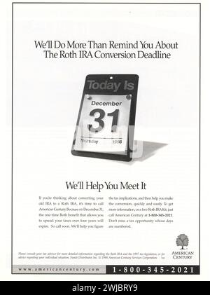 Vintage-Magazin „Time“, Ausgabe des Werbespots vom 30. September 1999, USA Stockfoto