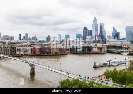 Blick auf die Stadt London von der Tate Modern Viewing Gallery. Stockfoto