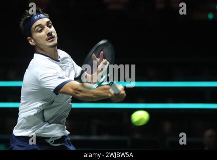 Rotterdam, Italien. Februar 2024. Rotterdam - Tennis Rotterdam, ABN AMRO Open, Italiens Lorenzo Sonego, 14. Februar 2024. Foto Felice Calabro' Editorial Usage Only Credit: Independent Photo Agency/Alamy Live News Stockfoto