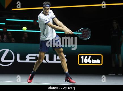 Rotterdam, Italien. Februar 2024. Rotterdam - Tennis Rotterdam, ABN AMRO Open, Italiens Lorenzo Sonego, 14. Februar 2024. Foto Felice Calabro' Editorial Usage Only Credit: Independent Photo Agency/Alamy Live News Stockfoto