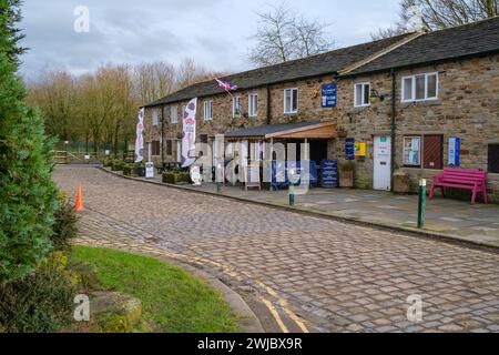 Burrs Bury Uk 10. Februar 2024. The Lamp Post Eisdiele und Café im Burrs Country Park Bury UK. Stockfoto