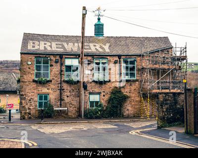 Ramsbottom Bury UK 10. Februar 2024. Ramsbottom Irwell Works Brewery und Bar Gebäude in der Mitte des Dorfes. Stockfoto