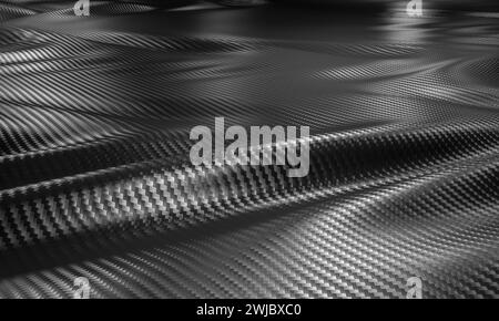 Wave Kohlefaser. Moderner Hintergrund. 3D-Rendering-Abbildung Stockfoto