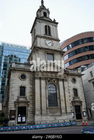 St. Botolph-without-Bishopsgate, eine anglikanische Kirche in der Nähe der Liverpool St Station, London. Stockfoto