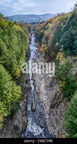 Quechee Gorge Bridge, Ottauquechee River, Quechee State Park, in der Nähe von White River Junction, Vermont Stockfoto