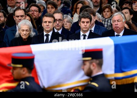 Paris, Frankreich. Februar 2024. Julien Mattia/Le Pictorium - nationale Hommage an Robert Badinter - 14/02/2024 - Frankreich/Ile-de-France (Region)/Paris - nationale Hommage an Robert Badinter am Place Vendome, Paris, 14. Februar 2024 Credit: LE PICTORIUM/Alamy Live News Stockfoto