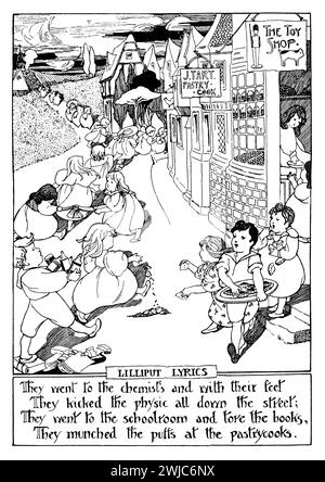 1901 The Toy Shop, Zeilenillustration von Lilliput Lyrics, von Claire Murrell Stockfoto