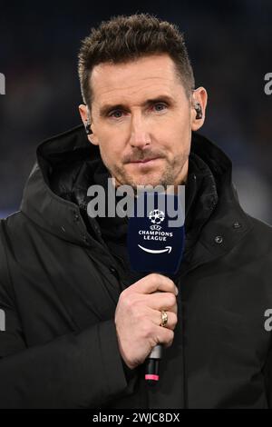Rom, Italien. Februar 2024. Miroslav Klose im Achtelfinale der UEFA Champions League zwischen S.S. Lazio und FC Bayern München am 14. Februar 2024 im Olympiastadion in Rom, Italien. Quelle: Unabhängige Fotoagentur/Alamy Live News Stockfoto