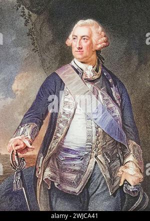 Edward Hawke 1. Baron Hawke, 1705–1781, Admiral in der britischen Royal Navy, Historisch, digital restaurierte Reproduktion von einer Vorlage aus de Stockfoto