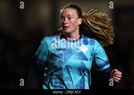 Dartford, Großbritannien. Februar 2024. Dartford, Kent, 14. Februar 2024: Paige Culver (22 London City Lionesses) während des Continental Tyres League Cup-Spiels zwischen London City Lionesses und Arsenal im Princes Park in Dartford. (James Whitehead/SPP) Credit: SPP Sport Press Photo. /Alamy Live News Stockfoto