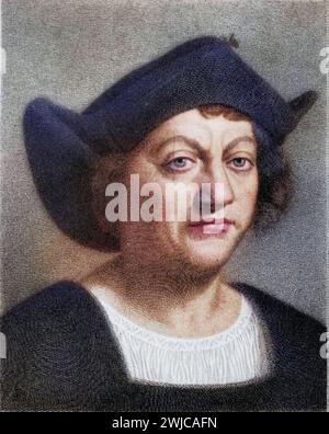 Christoph Kolumbus, 1451-1506, spanischer Entdecker, Entdecker von Amerika, Historisch, digitale restaurierte Reproduktion von einer Vorlage aus dem 19 Stockfoto