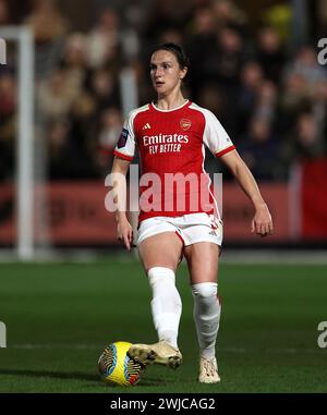 Dartford, Großbritannien. Februar 2024. Dartford, Kent, 14. Februar 2024: Lotte Wubben-Moy (3 Arsenal) während des Continental Tyres League Cup-Spiels zwischen London City Lionesses und Arsenal im Princes Park in Dartford. (James Whitehead/SPP) Credit: SPP Sport Press Photo. /Alamy Live News Stockfoto