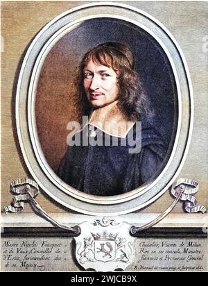 Nicolas Fouquet geb. 23. Februar 1615 in Paris. 23. März 1680 in der Festung von Pignerol, Marquis von Belle Isle, Vicomte von Melun und von Vaux Stockfoto