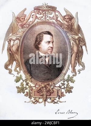 Jean-Joseph-Charles-Louis Blanc geb. 29. Oktober 1811 in Madrid 6. Dezember 1882 in Cannes war ein französischer utopischer Sozialist und Begrün Stockfoto