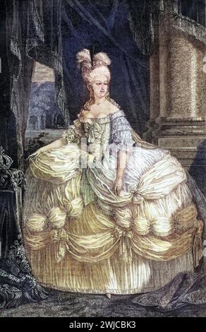Marie-Antoinette geb. 2. November 1755 in Wien 16. Oktober 1793 in Paris wurde als Erzherzogin Maria Antonia von Österreich geboren. Durch Heira Stockfoto