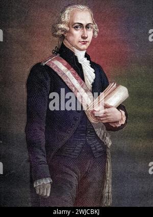 Jean-Nicolas Pache geb. 5. Mai 1746 in Paris. 18. November 1823 im Thin-le-Moutier-Krieg ein Politiker während der Französischen Revolution, der vo Stockfoto