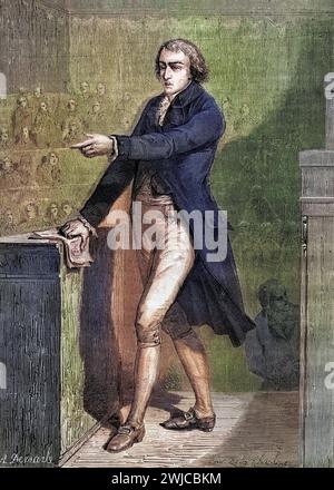 Jean-Baptiste Louvet, genannt Louvet de Couvray, geb. 12. Juni 1760 in Paris. 25. August 1797 in Paris war ein Politiker während der Französischen Stockfoto