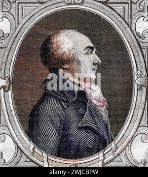 Jacques-Rene Hebert geb. 15. November 1757 in Alencon gest. 24. März 1794 in Paris war ein französischer Publizist und Kirchengegner, Historisch, digi Stockfoto